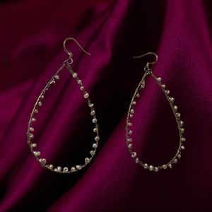 Vermeil Seed Pearl Dangle Earrings